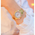 BS Watch 1258 Ladies Top Brand Luxury Wrist Watches Dress Gold Women Crystal Diamond Stainless Steel Watch